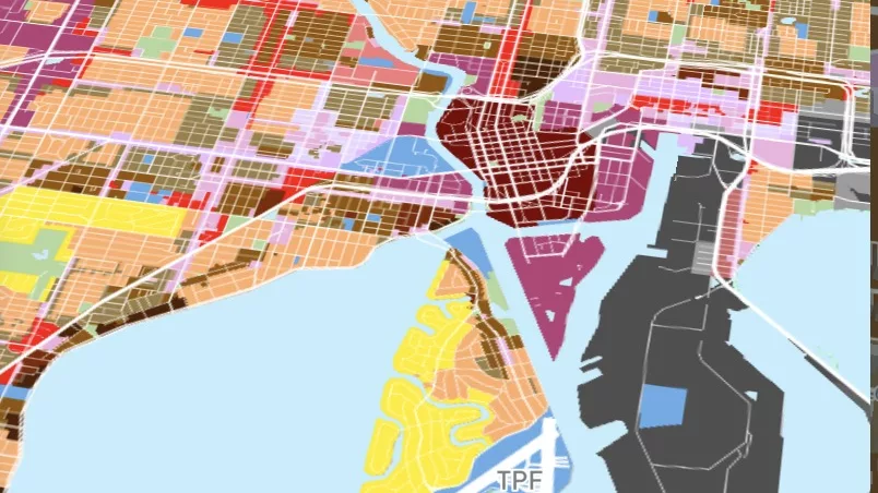 Digital map of downtown future land use.