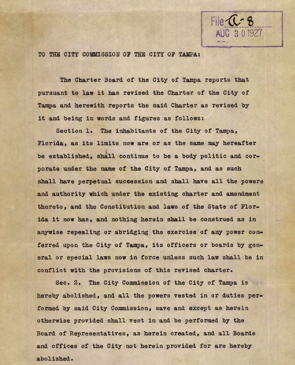 2026 City of Tampa Charter Review Advisory Commission